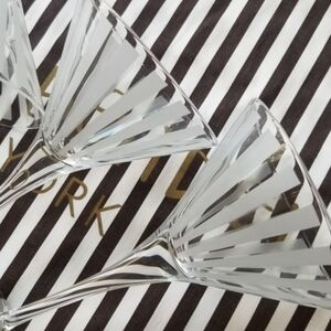 ❗Henri Bendel Clear Striped Martini Glass Set❗